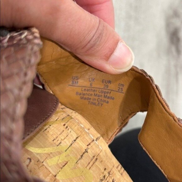 Sam Edelman Tinley wedge Brown and beige Wedge Sandals with tassel size  8 NEW - Picture 5 of 6